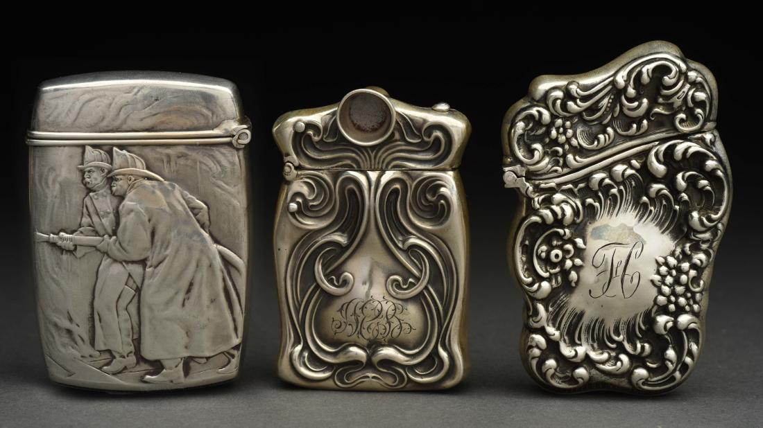 Lot Of 3: Antique Sterling Silver Match Safes or (1 of 5)