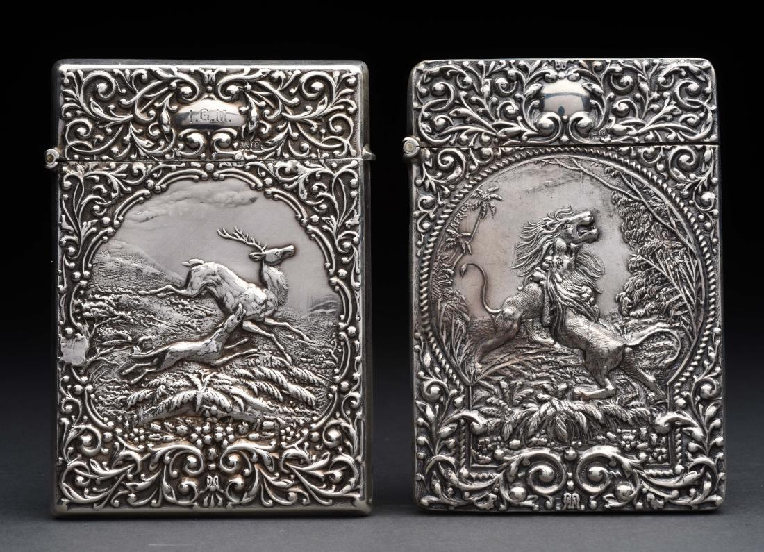 Lot of 2: Antique English Silver Victorian Card Cases. (1 of 4)