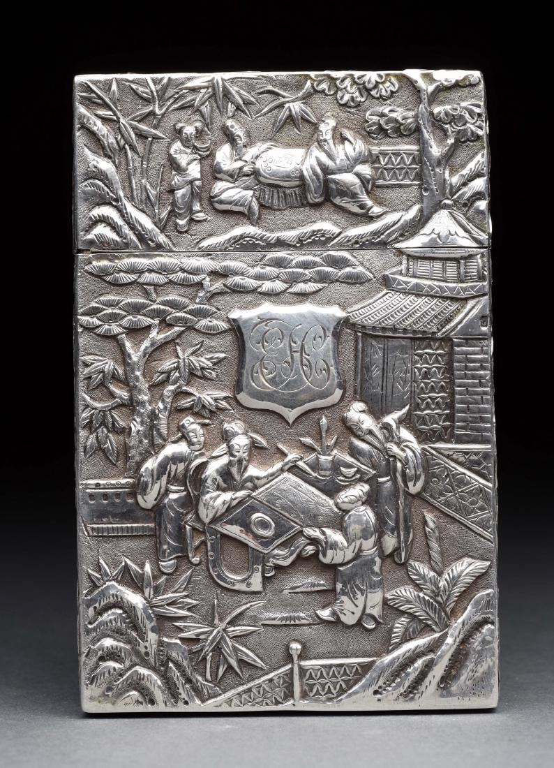 Antique Chinese Silver Victorian Card Case. (1 of 5)