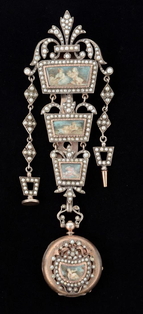 Antique French Victorian Chatelaine with Watch. (1 of 2)