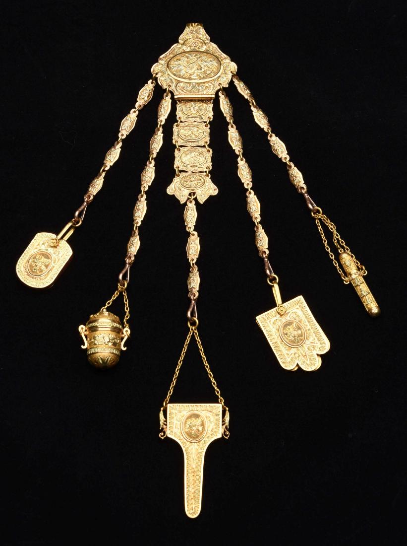 Antique English Victorian Double Chatelaine. (1 of 3)