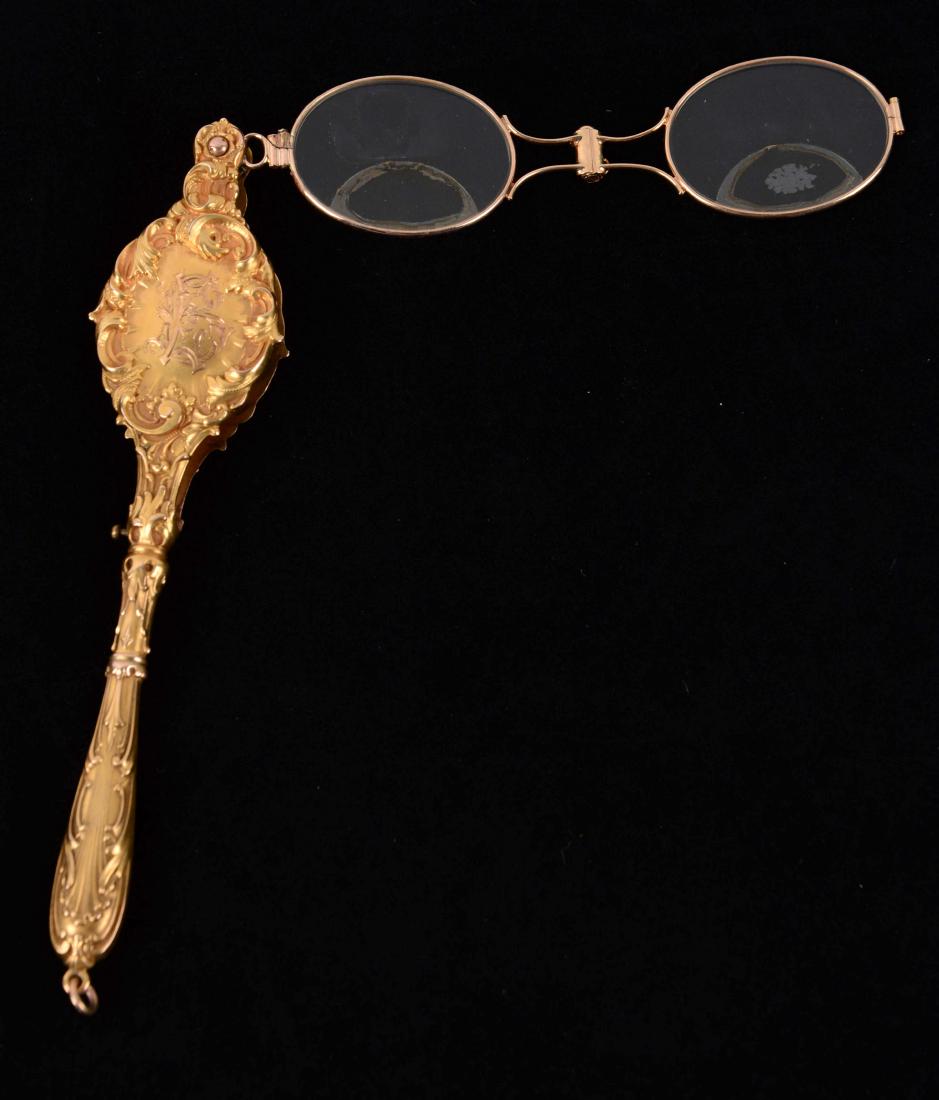 Antique 14K Yellow Gold Lorgnette Glasses. (1 of 3)