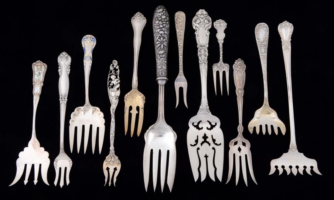 Lot Of 12: Sterling Silver Forks. (1 of 12)