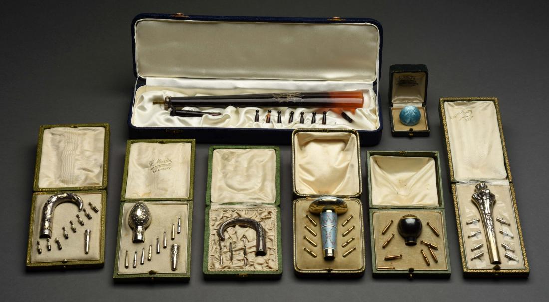 Lot Of 8: Parasol Handles with Tips. (1 of 9)