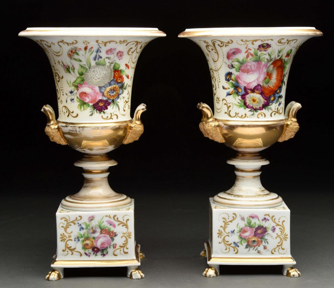 Lot Of 2: Hand Painted Urns. (1 of 2)