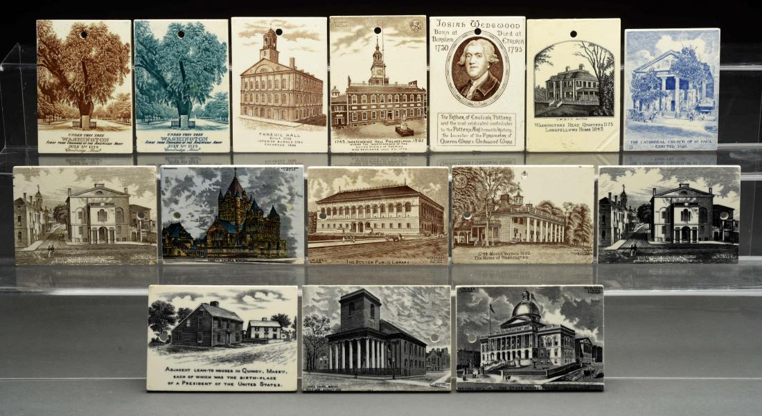 Lot Of 15: Rare Wedgewood Queen's Ware Calendar Tiles. (1 of 2)