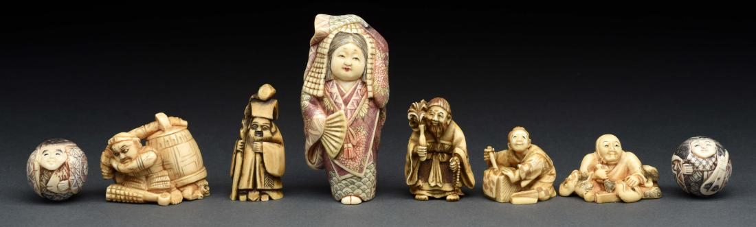 Lot Of 8: Netsuke Pieces. (1 of 2)