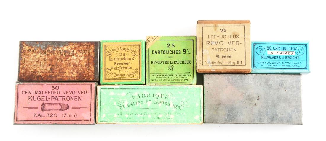 Lot Of 8: Boxes Of Pinfire & Rimfire European Ammo.