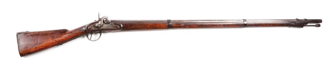 (A) Austrian Model 1842 Percussion Smoothbore Musket.: Round smoothbore steel barrel with patent breech stamped with some partially legible proofmarks. Flat percussion lockplate is unmarked. Standard model 1842 steel furniture, many components with Austri