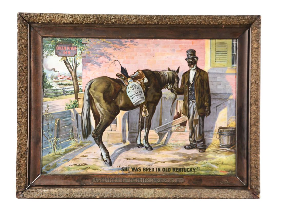 1899 Green River Whiskey Tin Sign. (1 of 6)