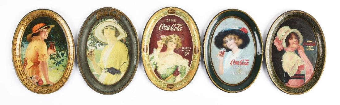 Lot Of 5: Early Coca-Cola Tin Tip Trays. (1 of 1)
