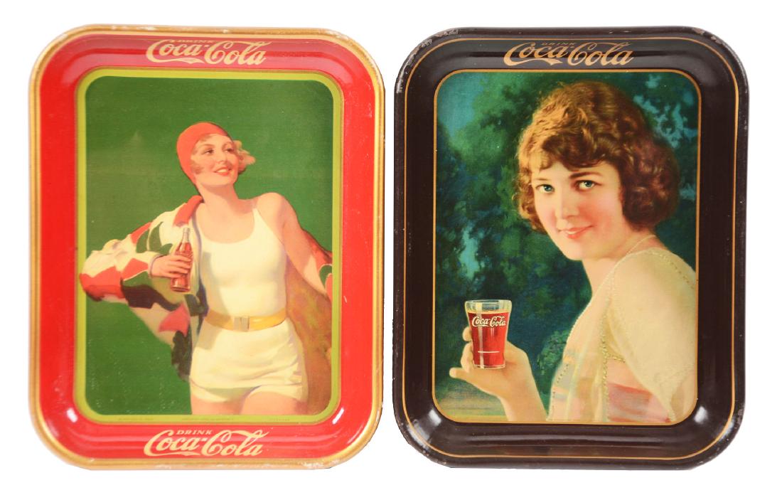 Lot Of 2: 1924 & 1930 Coca-Cola Tin Trays. (1 of 1)