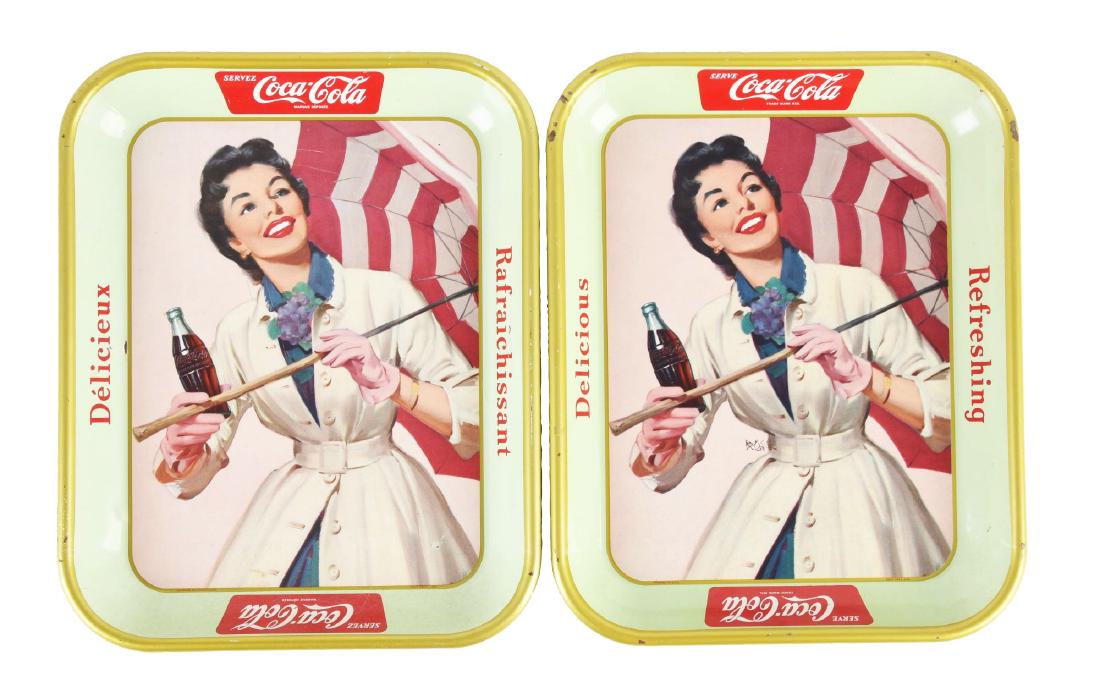 Lot Of 2: 1950's Coca-Cola Tin Serving Trays. (1 of 1)