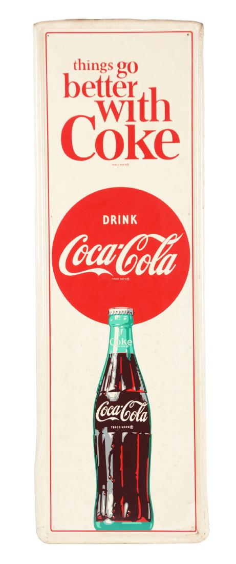 Self Framed Tin Coca-Cola Advertising Sign. (1 of 3)