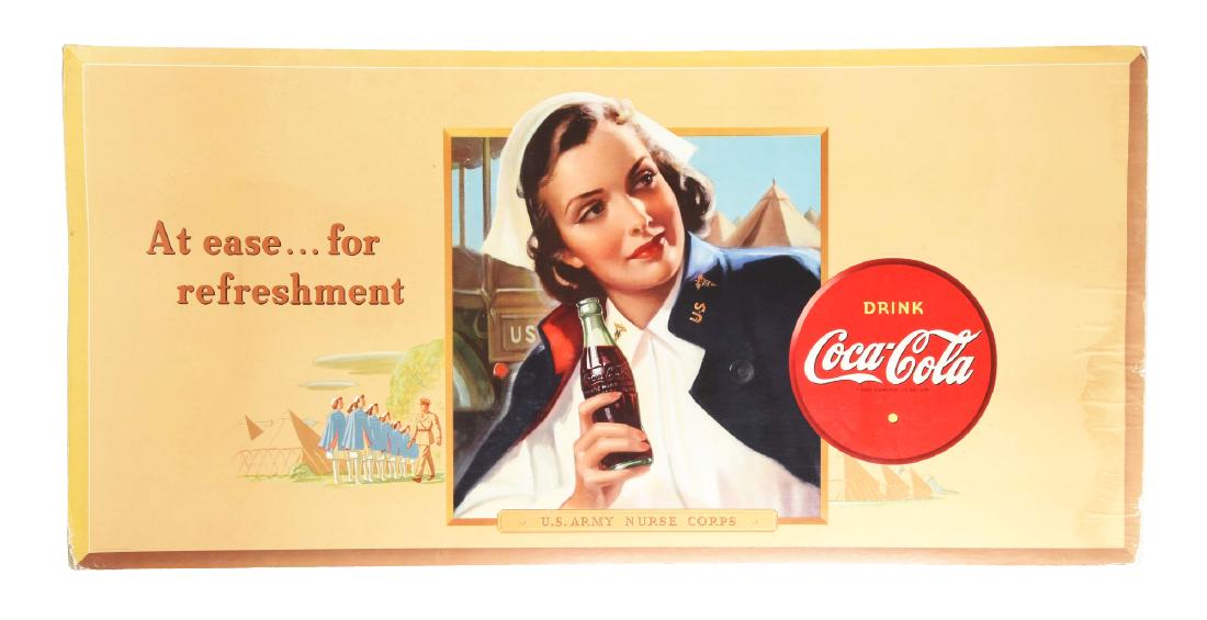Cardboard Coca-Cola U.S. Army Nurse CORPS Advertising (1 of 1)