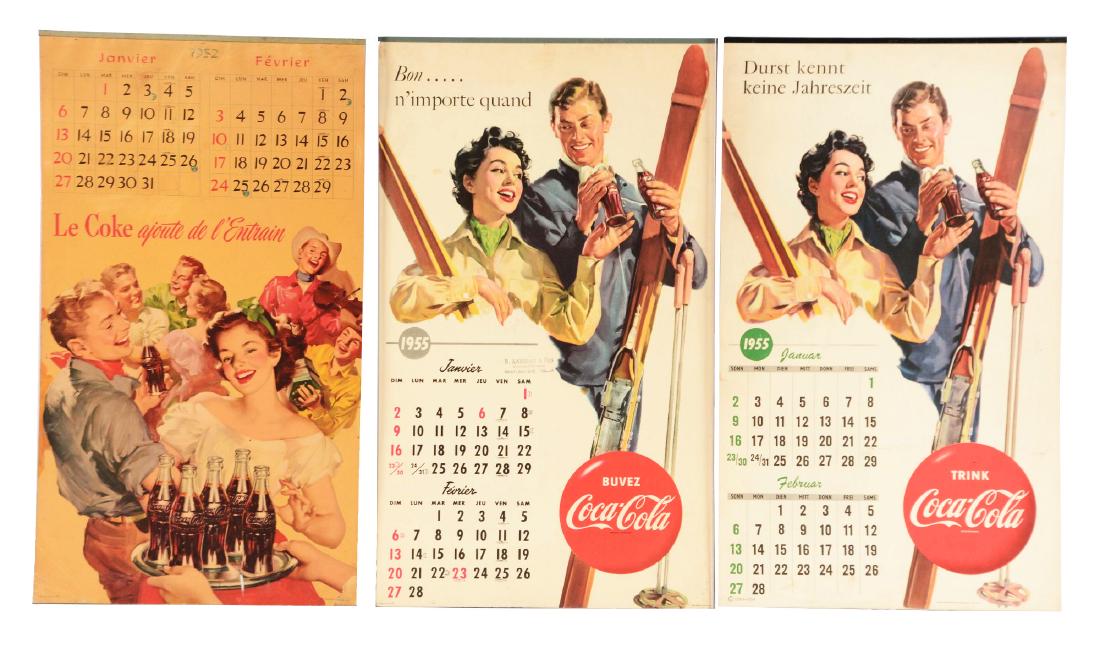 Lot Of 3: 1952 & 1955 German & French Coca-Cola (1 of 1)