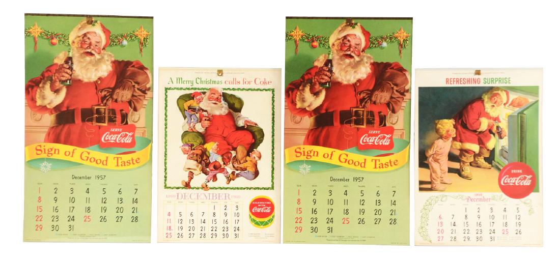 Lot Of 4: 1957, 1959 & 1960 Coca-Cola Holiday (1 of 1)