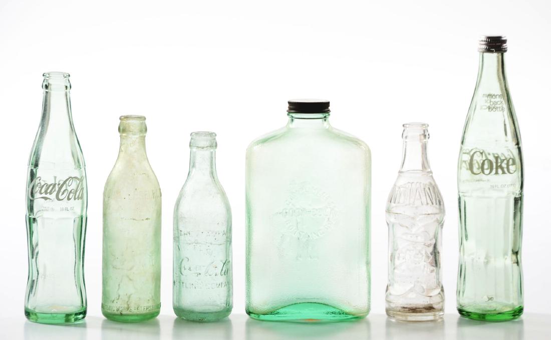 Lot Of 6: Assorted Coca-Cola Glass Soda Bottles. (1 of 1)