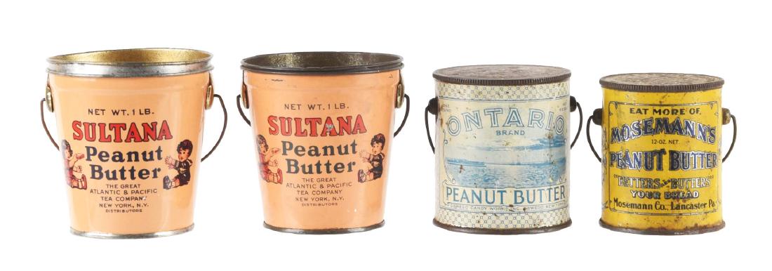 Lot of 4: Early Advertising Peanut Butter Tins. (1 of 2)