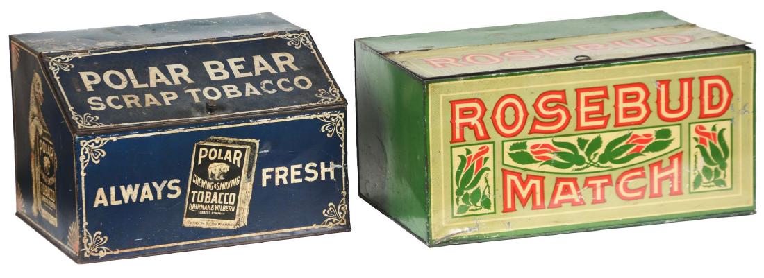 Lot of 2: Rose Bud Match & Polar Tobacco Tin Boxes. (1 of 1)