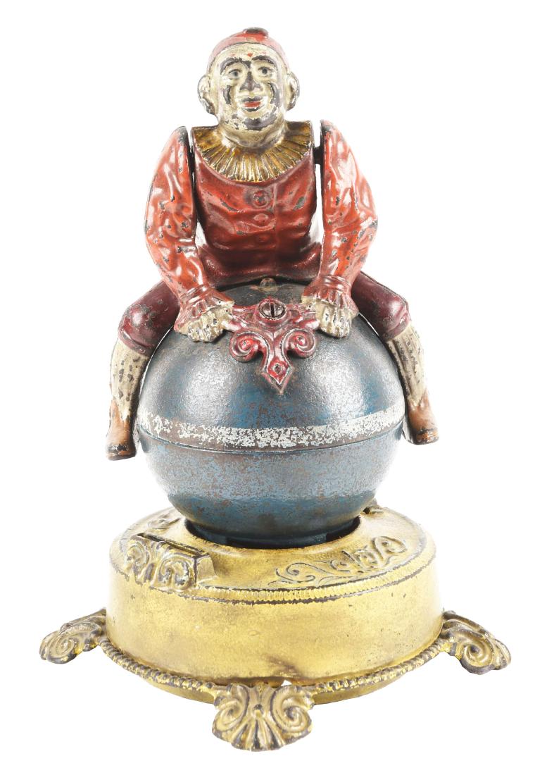 Clown on Globe Mechanical Bank. (1 of 3)