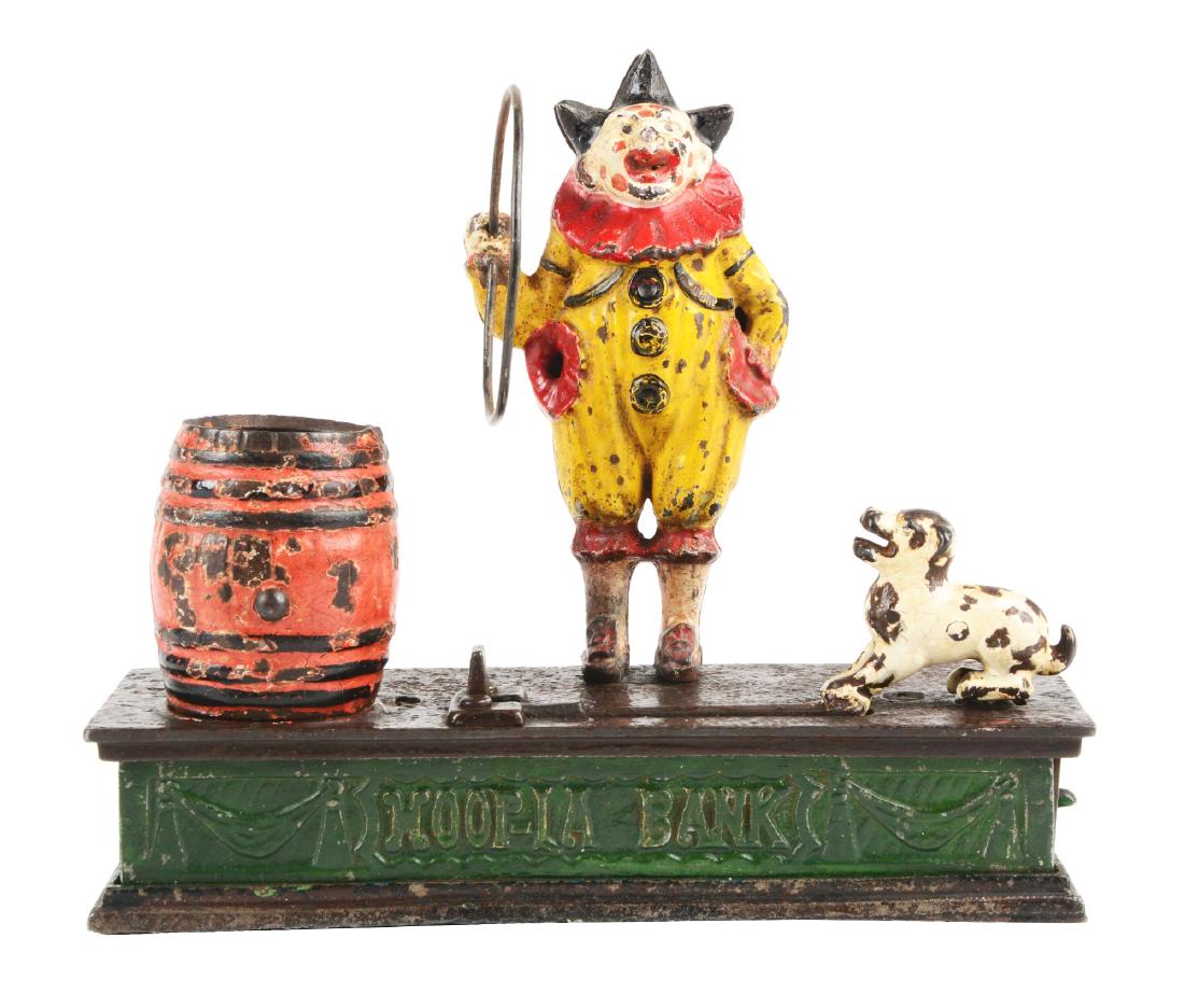 Cast Iron Hoopla Mechanical Bank. (1 of 7)