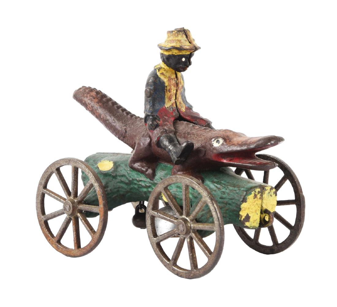 Cast Iron N. N. Hill Black Man Riding Alligator Bell (1 of 2)