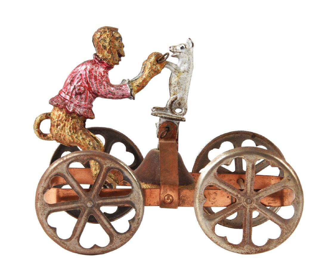 Tin Watrous Monkey & Dog Bell Toy. (1 of 3)
