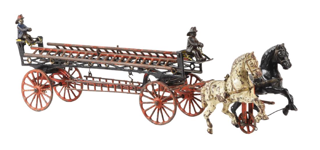 Cast Iron Ives Horse Drawn Phoenix Fire Ladder Wagon. (1 of 2)