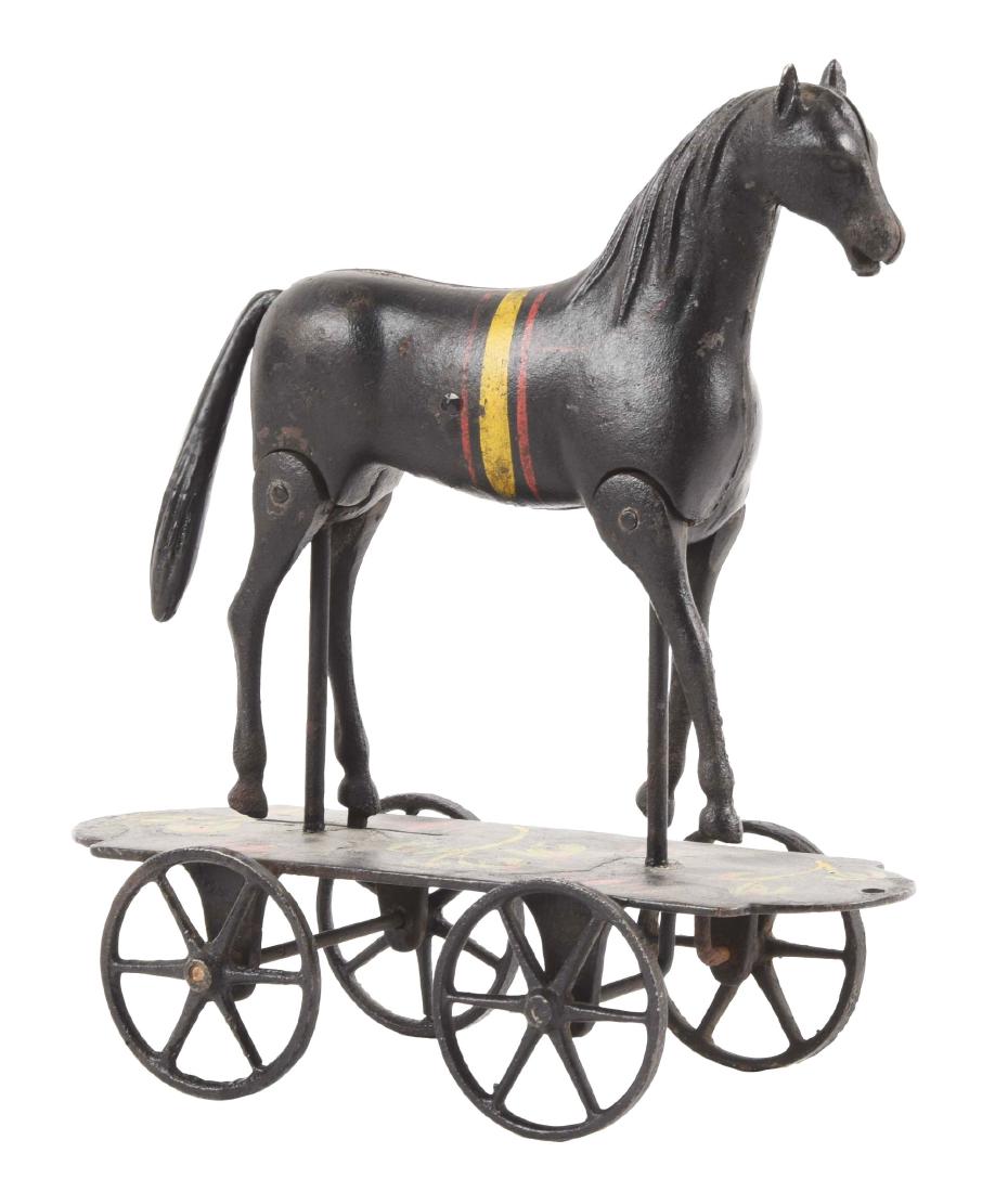 Early Ives Cast Iron Walking Horse on Platform. (1 of 3)