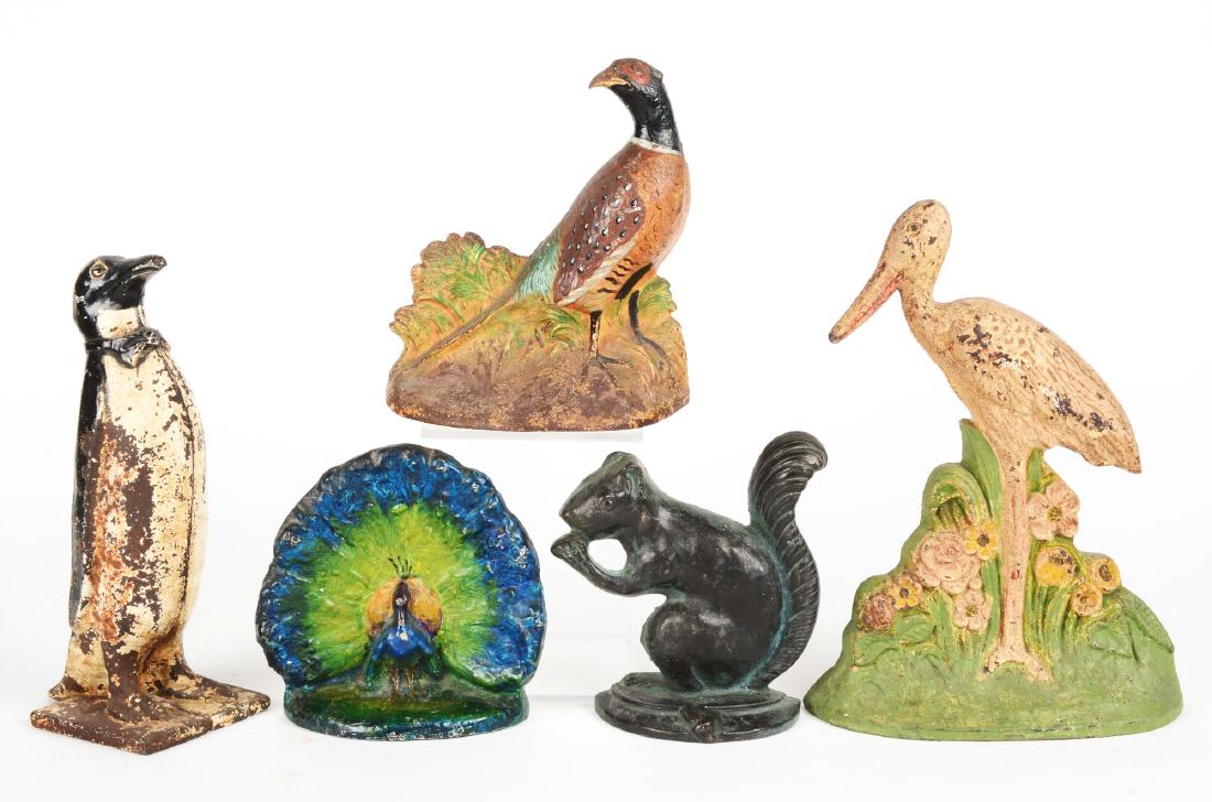 Lot of 5: Assorted Cast Iron Doorstops. (1 of 1)