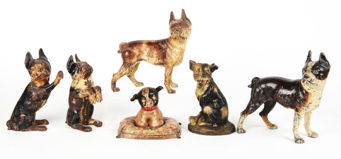 Lot of 6: Cast Iron Boston Terrier Dog Doorstops. (1 of 1)