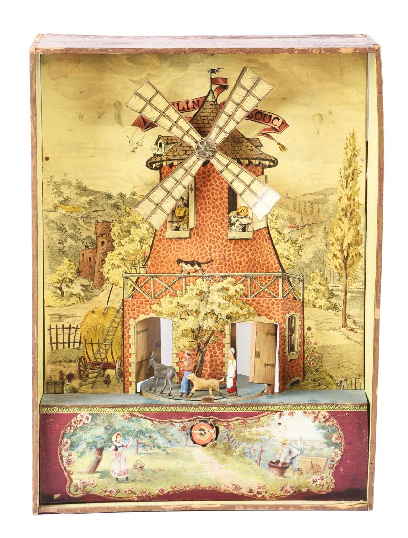 Early European Clockwork Windmill Diorama Toy. (1 of 3)