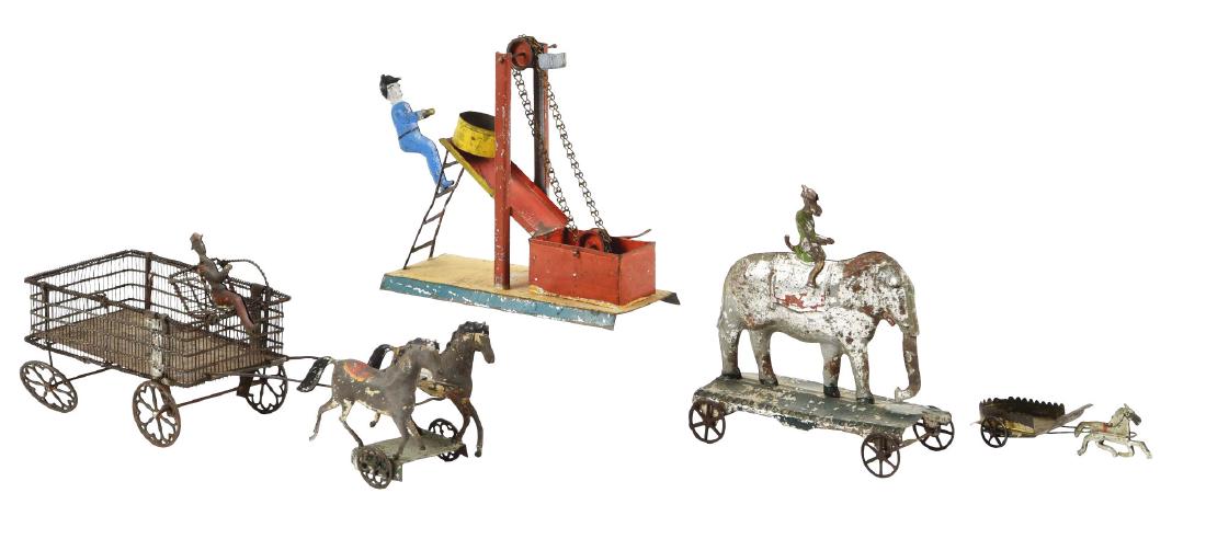 Lot of 4: Assorted Early American Tin Toys. (1 of 1)