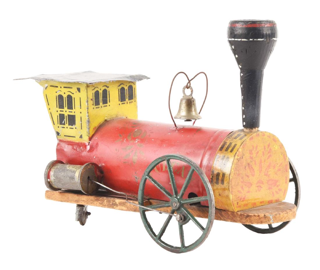 Early American Tin Clockwork Vulcan Train Engine. (1 of 3)