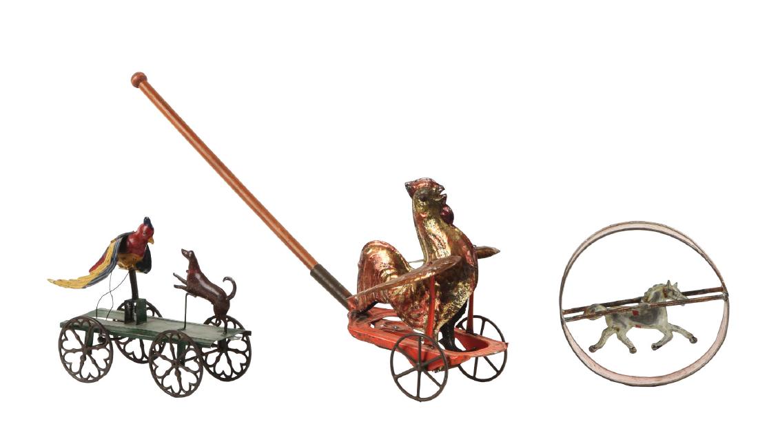 Lot of 3: Early American Tin Animal Toys. (1 of 2)