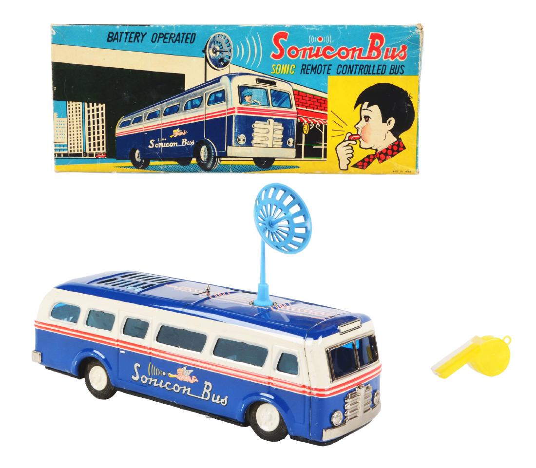Japanese Tin Litho Battery Operated Sonicon Bus In Box. (1 of 4)