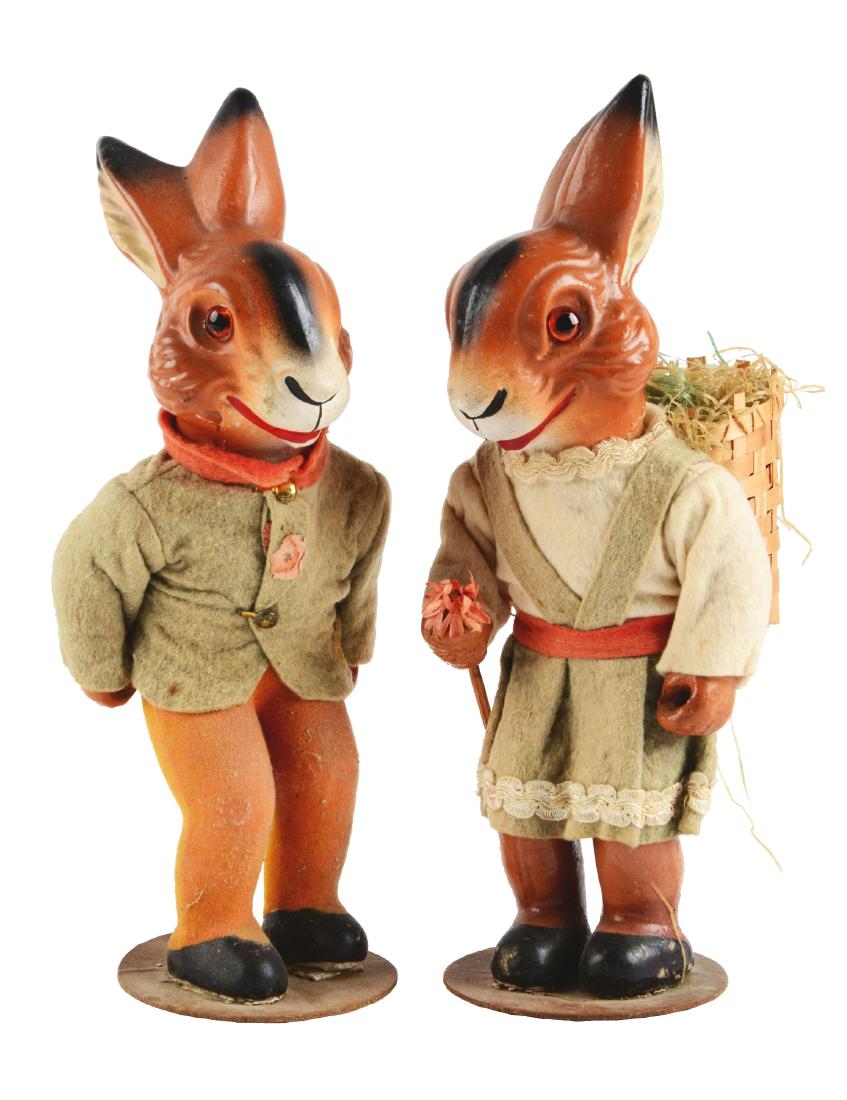 Lot Of 2: Dressed Rabbit Candy Containers. (1 of 4)