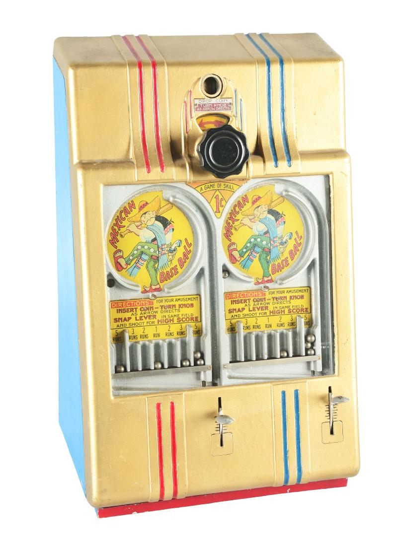 1¢ Daval Mexican Baseball Countertop Arcade Machine. (1 of 6)