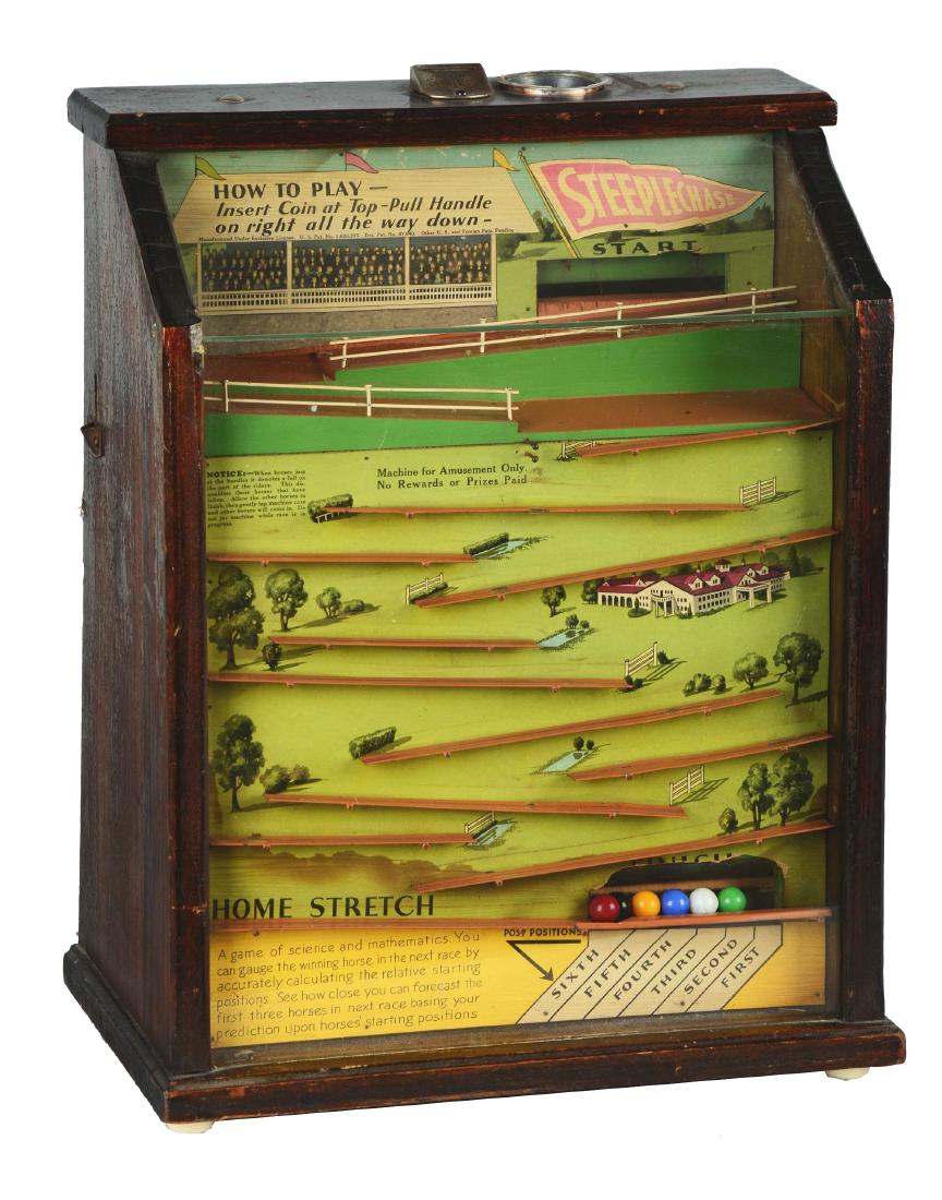 1¢ Keeney And Sons, Inc. Steeplechase Arcade Game. (1 of 6)