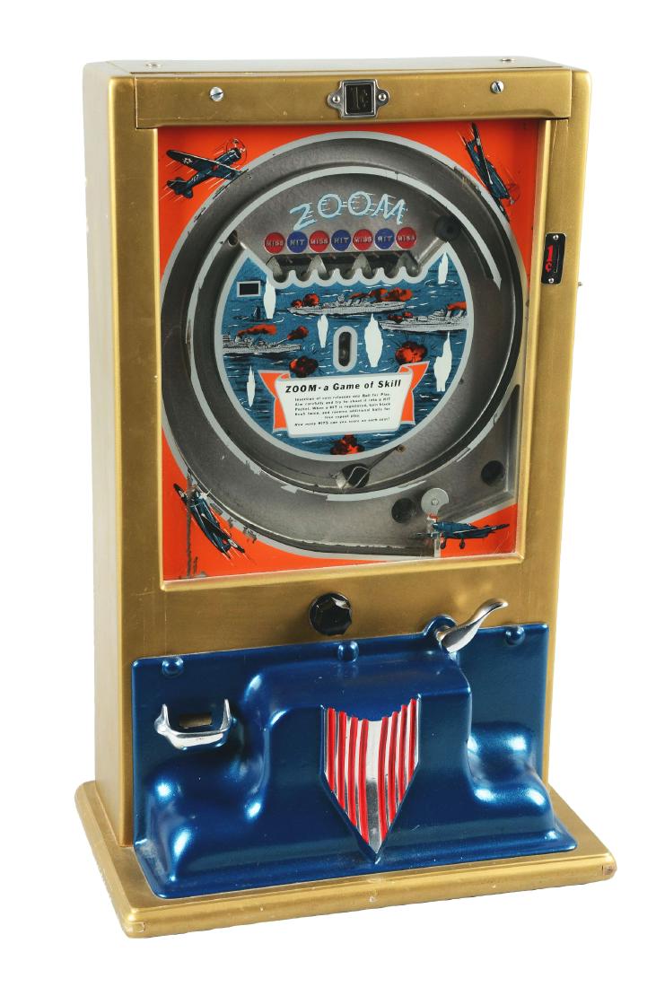 1¢ Groetchen Tool Mfg. Zoom Arcade Machine. (1 of 6)