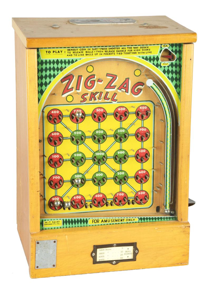 1¢ MT Sales ZigZag Skill Arcade Game.