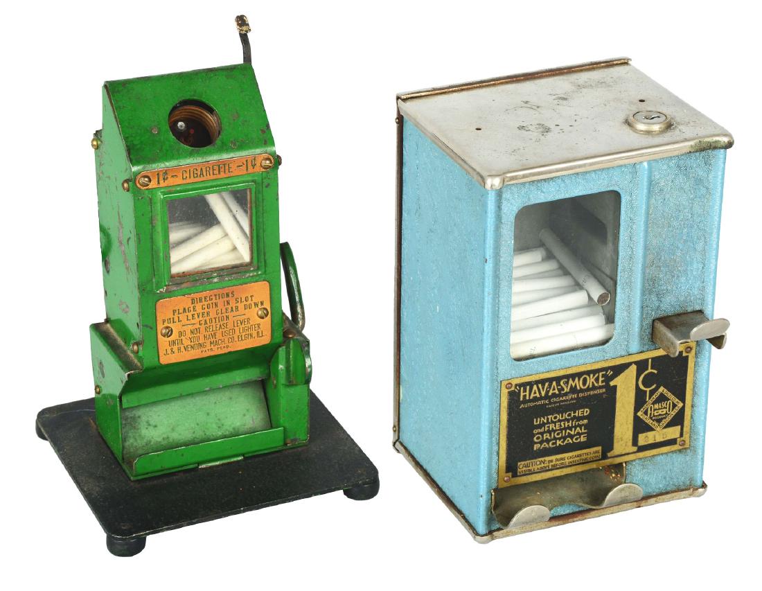 Lot Of 2: 1¢ Countertop Cigarette Vending Machines. (1 of 6)