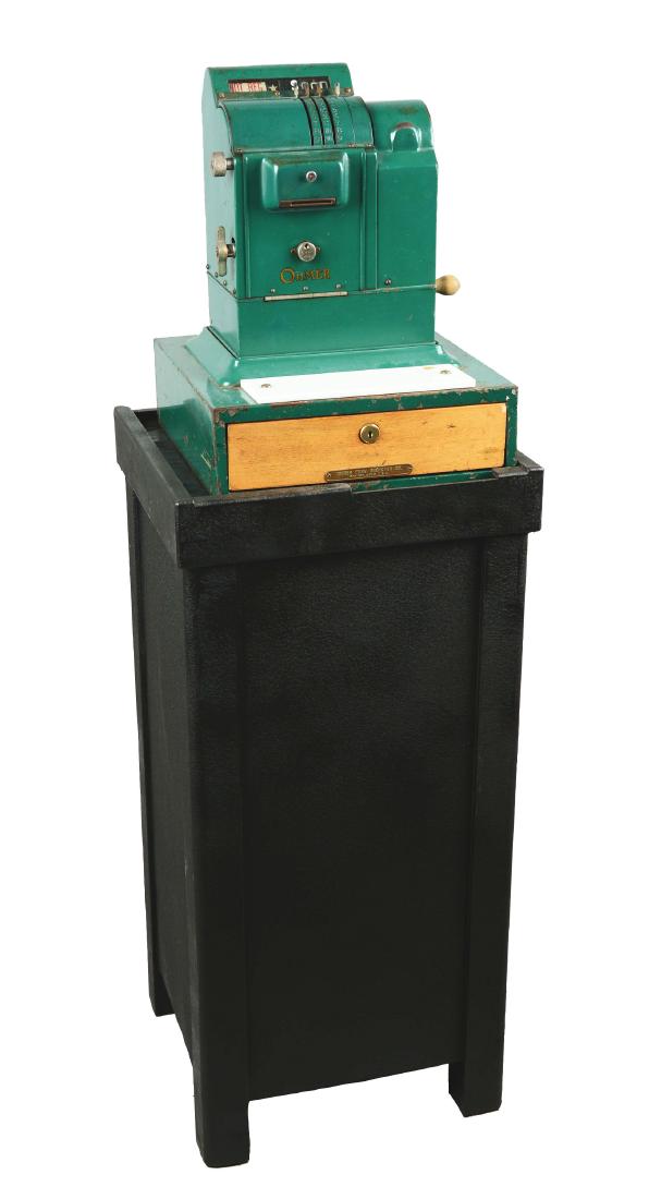 Ohmer Fare Cash Register Co. Cash Register With Stand.