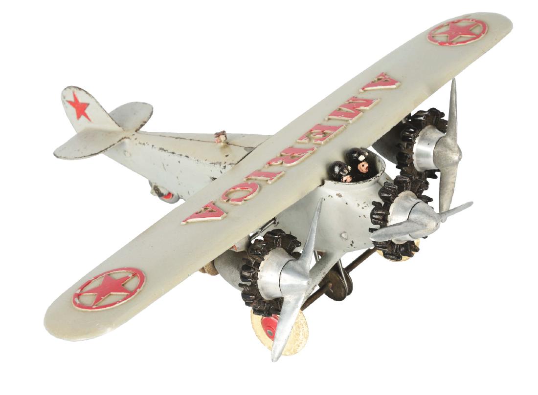 Hubley America Tri-Motor Airplane Toy. (1 of 4)