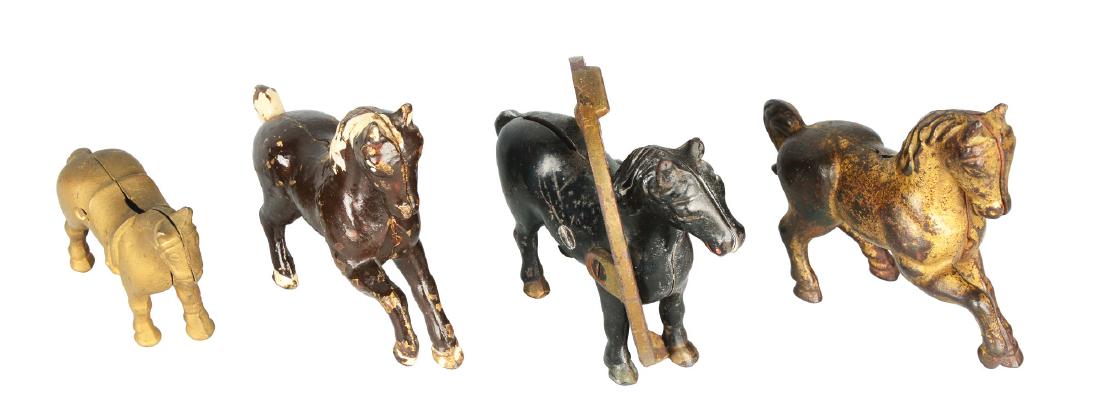 Lot Of 4: Cast Iron Horse Still Banks. (1 of 4)