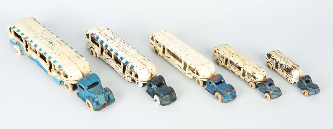 Lot Of 5: Cast Iron Greyhound Bus Toys. (1 of 4)