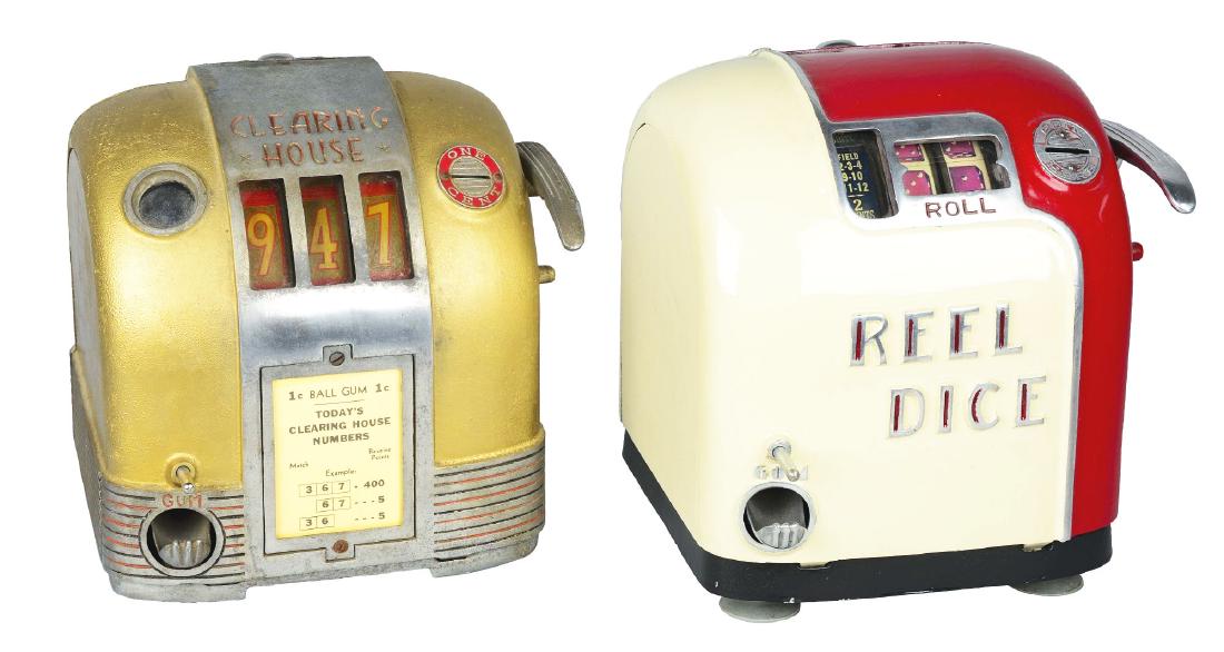 Lot Of 2: 1¢ Daval Gum Dispensing Trade Stimulators. (1 of 6)