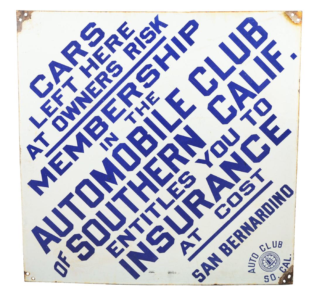 Porcelain Automobile Club Of Southern CA Sign. (1 of 6)