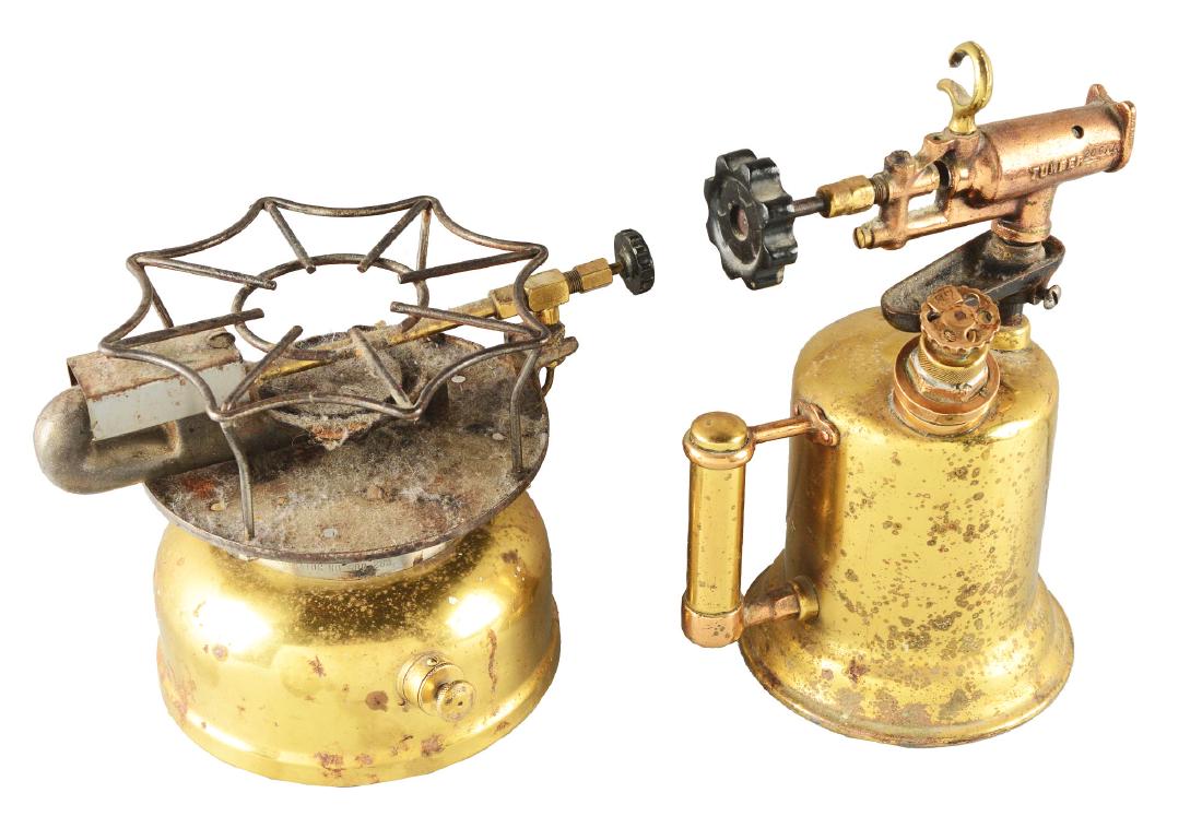 Lot Of 2: Brass Kerosene Lamp Bases. (1 of 4)